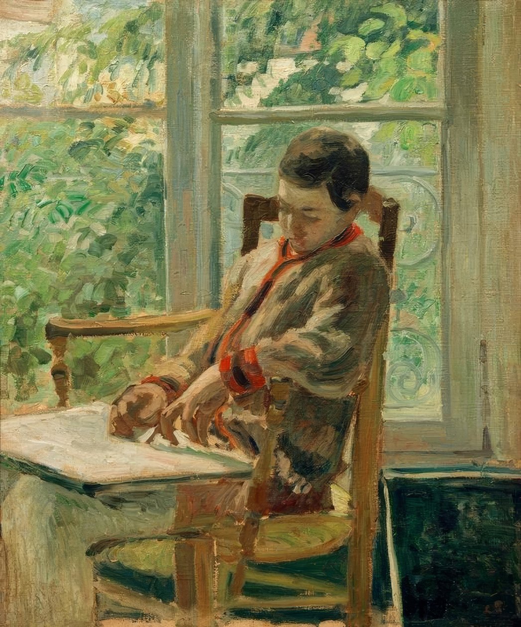 Lucien Pissarro em seu quarto de Camille Jacob Pissarro