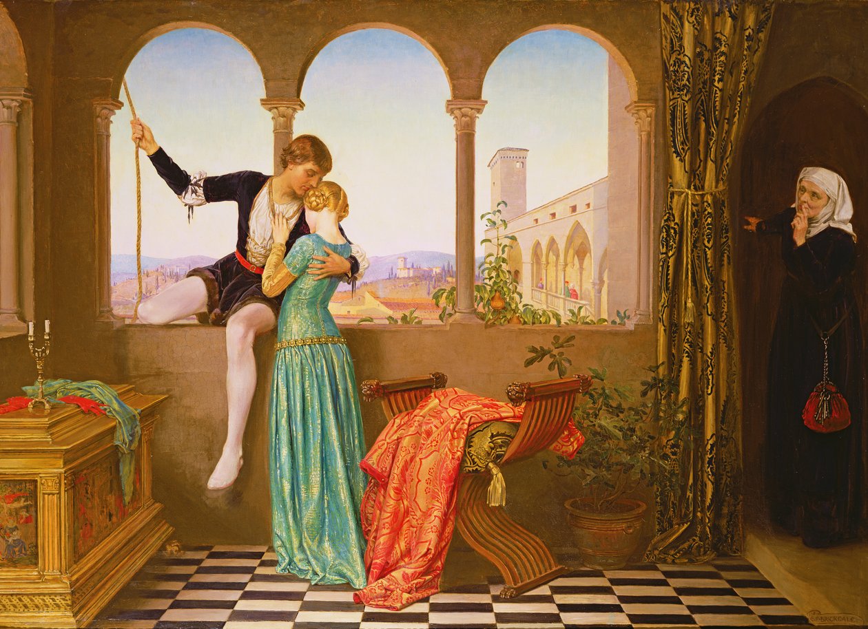 Adeus - um beijo, e eu descerei (óleo sobre tela) de Eleanor Fortescue Brickdale