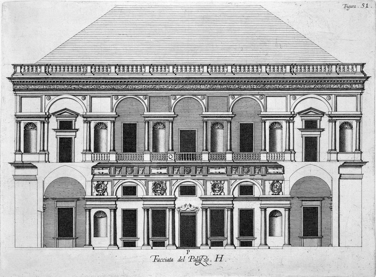 Projeto para o Palácio Real de Caserta, 1756 de Luigi Vanvitelli