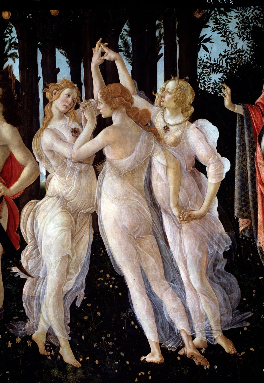 A mola. Pormenor das Três Graças (Pintura de Sandro Botticelli