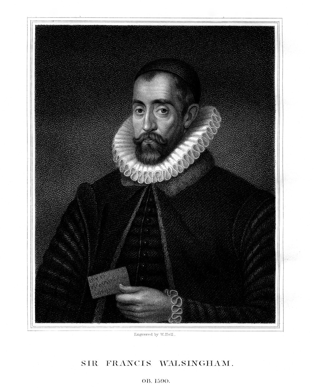 Sir Francis Walsingham, mestre de espionagem da rainha Elizabeth I, 1824. de W. Holl