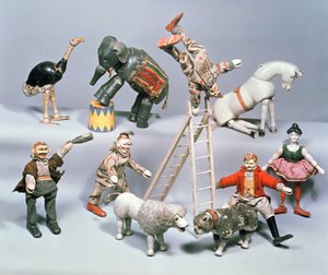 Humpty Dumpty Acrobatas de circo e menagerie. c.1900 (madeira e paier mache)