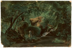 Interior da floresta com um pintor, Civita Castellana, 18251830.