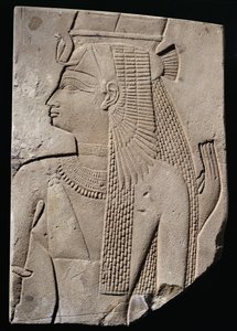 Alívio de um consorte divino, período tardio, c.780-656 aC (arenito)