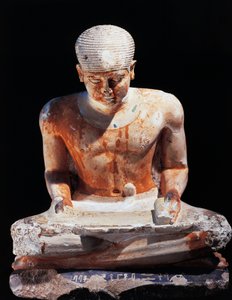 Escriba sentado, de Giza Egipto 2575 a.C., dinastia IV (calcário pintado)