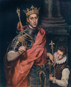 St. Louis King of France com uma página, c1590 de El Greco
