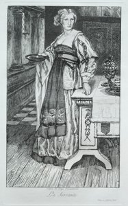 A criada, depois de H. Leys, 1868. de Felix Bracquemond