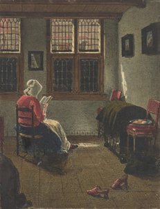 Uma mulher lendo, segundo Pieter Janssens Elinga, 1846-47. de François Bonvin