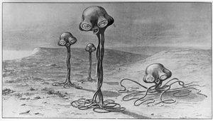 Marcianos, ilustração de &39;A Guerra dos Mundos&39; por HG Wells (1866-1946)