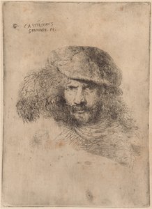 Auto-retrato(?), Usando um boné emplumado ["Retrato de Bernini"]