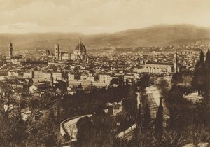 Firenze / Florença: Panorama de Florença visto de S Miniato al Monte (foto p/b) de Italian Photographer