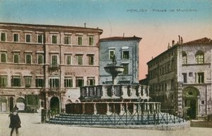 Perugia, Piazza del Municipio, c 1910 de Italian Photographer