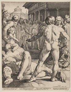 A luta entre Ulisses e Irus de Jan Harmensz. Muller