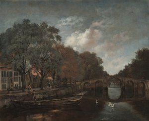 Herengracht, Amesterdão, c.1661 (óleo sobre tela) de Jan Wijnants