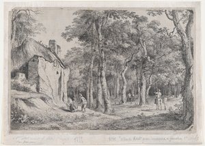 Casa de campo na entrada de uma floresta, 1772. de Jean Jacques de Boissieu