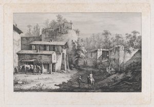 Paisagem com Farrier, Vista de Terrebasse, França, 1808. de Jean Jacques de Boissieu