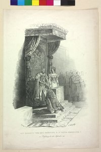 Momento antes da coroação do Rei Fernando V. em Bratislava, em 28 de setembro de 1830 (litografia). setembro de 1830 (litografia)