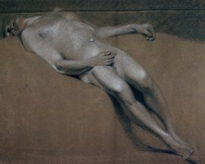 Estudo de um nu masculino reclinado