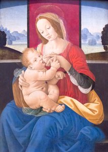 Madonna com Criança (óleo sobre madeira) de Lorenzo di Credi