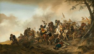 Cena de batalha, c. 16451646. de Philips Wouwerman