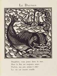 O Golfinho, ilustração de "O Bestiário" ou "A Procissão de Orfeu de Raoul Dufy