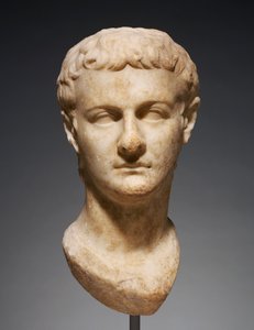 Cabeça de retrato de Calígula, c.40 AD (mármore)