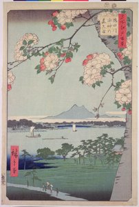 Suigin Grove e Masaki, no rio Sumida, de "Cem visões famosas de Edo (Tóquio)", 1856