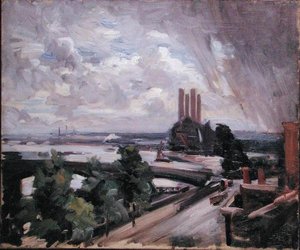 Ponte Battersea de Cheyne Walk, Chelsea (óleo sobre tela) de Wilfred Gabriel de Glehn