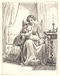 Mãe com filho lactante, t.h. luz acesa de Wilhelm Marstrand