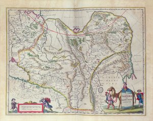 Mapa, de, sibéria, e, china, de, a, dourado, mundo, teatro, novo atlas, 1645