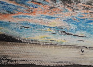 PÔR-DO-SOL NA PRAIA DE MEDINA de miguelmendez_art.ve