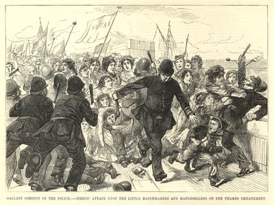 Ataque heróico contra os pequenos casamenteiros e matchersellers no Thames Embankment de English School