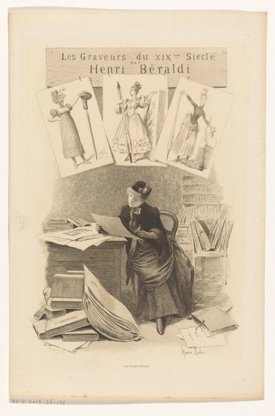 Vistas femininas impressões atrás de uma secretária
Página de título para: Henri Béraldi, Les engravers du XIXe siècle, 1899 de Eugène Gaujean