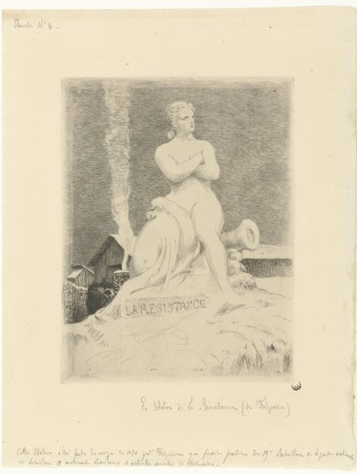 Estátua La Résistance (Resistência) de Alexandre Falguière e soldados durante o cerco de Paris
La Resistance
Siège de Paris en 1870 (título da série) de Felix Bracquemond