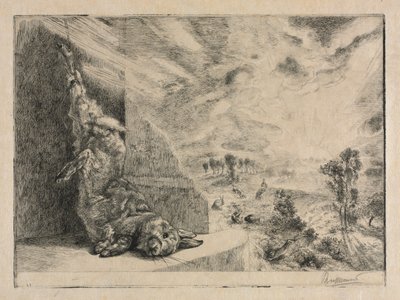 O coelho selvagem, 1891. de Felix Bracquemond