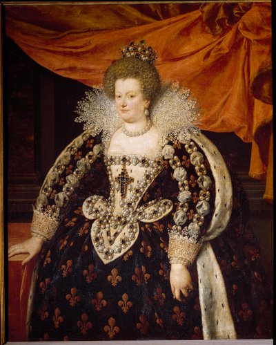 Retrato de Marie de Medicis (1573 - 1642), esposa de Henrique IV e mãe de Luís XIII Pintura de Frans Pourbus Le Jeune (François (Franz) Porbus de Frans II Pourbus