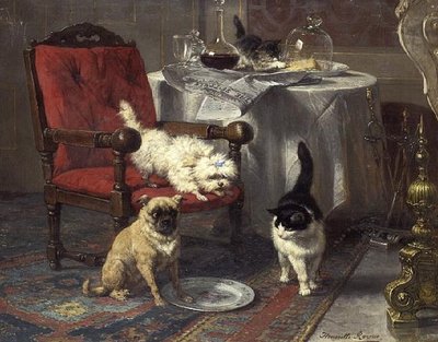 Um Pouco de Queijo (óleo sobre tela) de Henriëtte Ronner Knip
