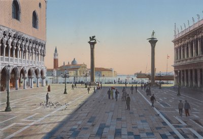 Veneza, Piazzetta San Marco e as duas colunas (foto colorida) de Italian Photographer