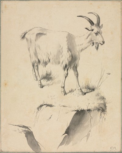 Estudo de uma cabra, década de 1700. de Jean Jacques de Boissieu
