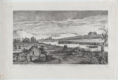 Vista do Castelo de Madrid, perto de Paris, 1764. de Jean Jacques de Boissieu