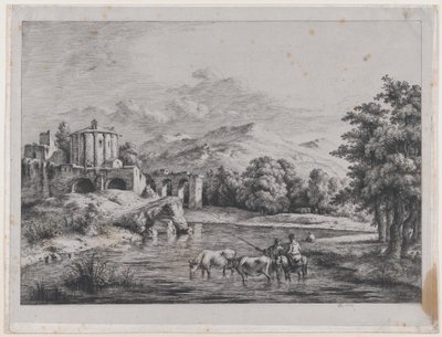 Vista do Templo de Vesta, 1774. de Jean Jacques de Boissieu