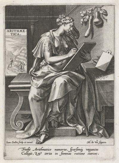 Aritmética
Aritmética (título sobre o objecto)
As sete artes liberais (artes liberales) (título da série) de Johann Sadeler (I)