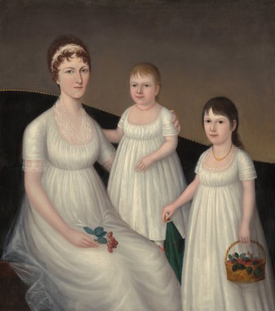 Grace Allison McCurdy Mrs. Hugh McCurdy and Her Daughters, Mary Jane e Letitia Grace, c1806. de Joshua Johnson