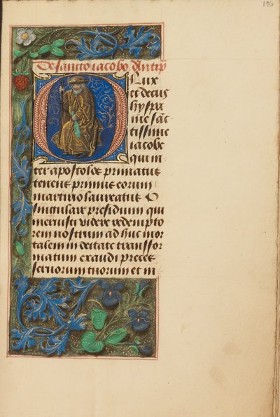 Inicial O: São Tiago Maior de Master of the Dresden Prayer Book
