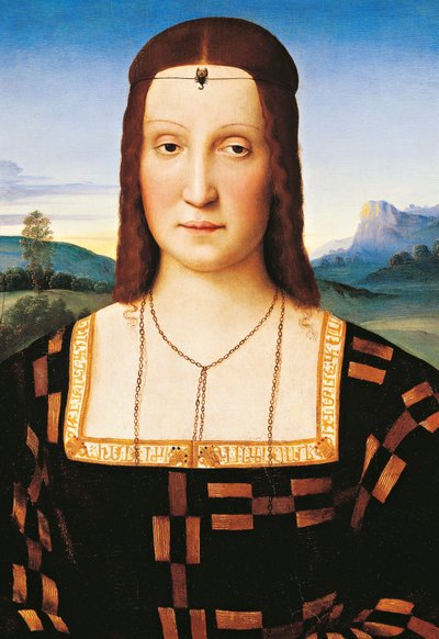 Retrato de Elisabetta Gonzaga, Duquesa de Urbino, c.1504 (óleo sobre painel) de Raphael (1483 1520)
