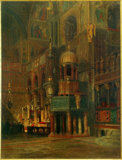 Veneza, S.Marco, interior, transepto - pintura de R. von Hagn de Richard von Hagn