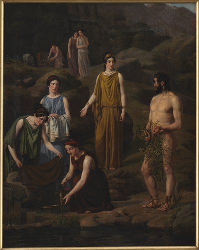 Nausicaa traz as roupas do náufrago Odisseu de Wilhelm Marstrand