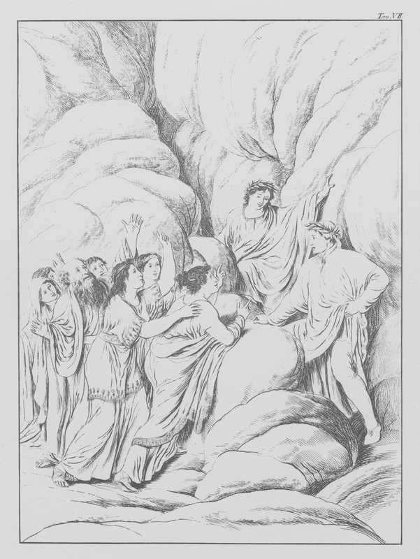 Divina Comédia de Dante, Purgatorio (Purgatório), Placa VII (litografia) de Bernhard Schuler